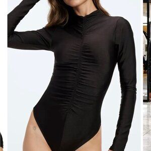 Good American high shine ruched bodysuit